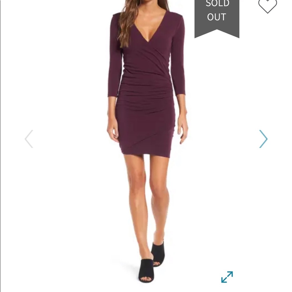 James Perse Tucked Faux Wrap Dress